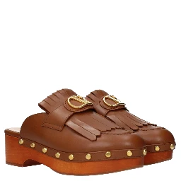 Brown Leather Slippers