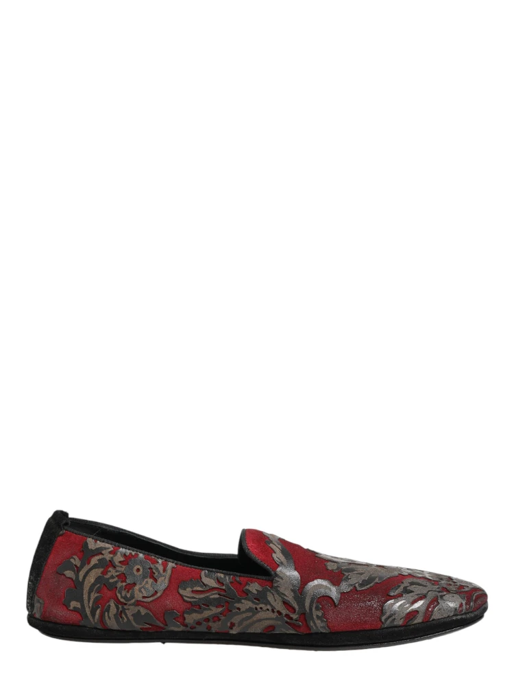 Bordeaux Jacquard Leather Slip On Loafer Shoes alternative