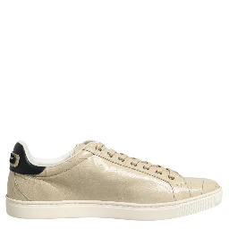 Beige London Low Top Leather Sneakers Shoes