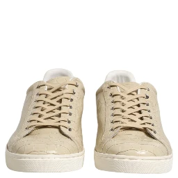 Beige London Low Top Leather Sneakers Shoes