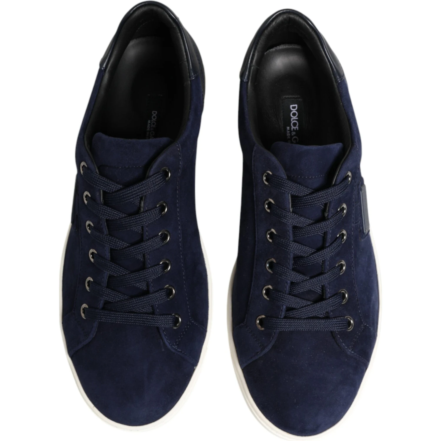 Blue Leather Suede Low Top Sneakers Shoes