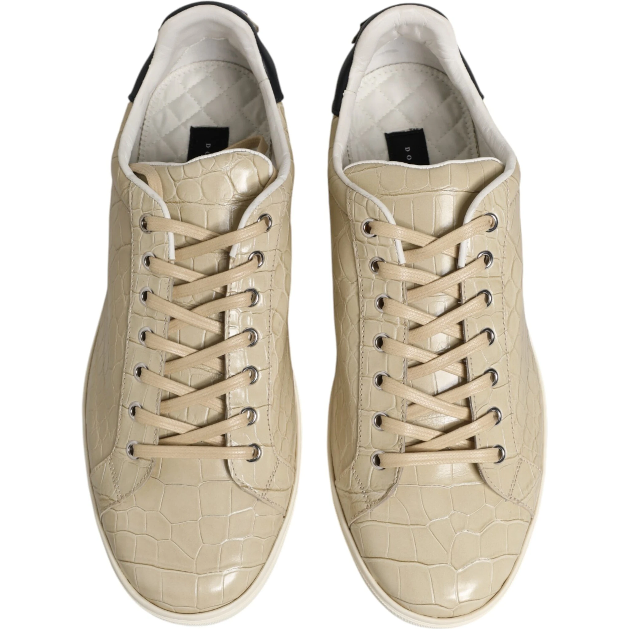 Beige London Low Top Leather Sneakers Shoes