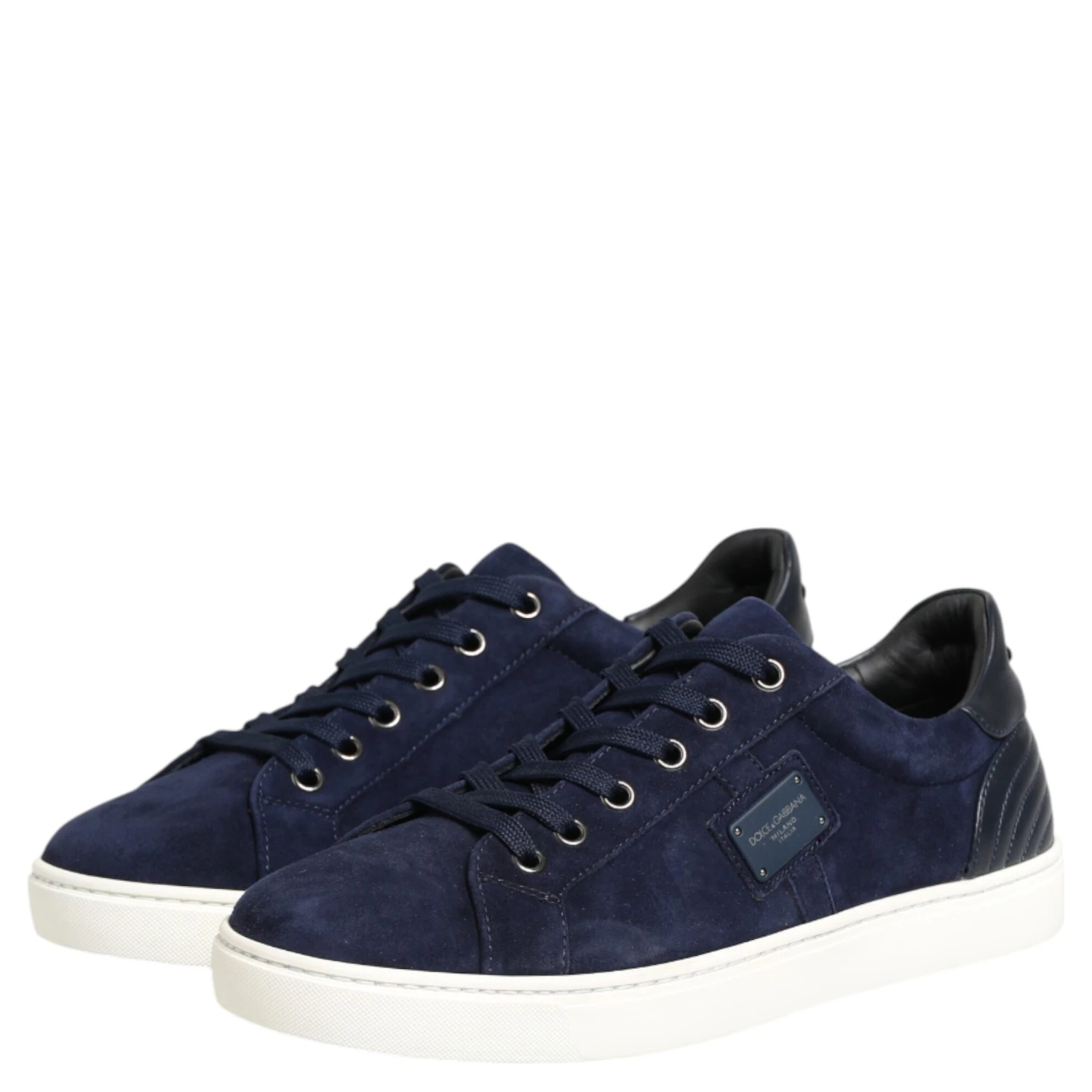 Blue Leather Suede Low Top Sneakers Shoes