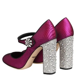 Pink Strass Mary Janes Heels Pumps Shoes
