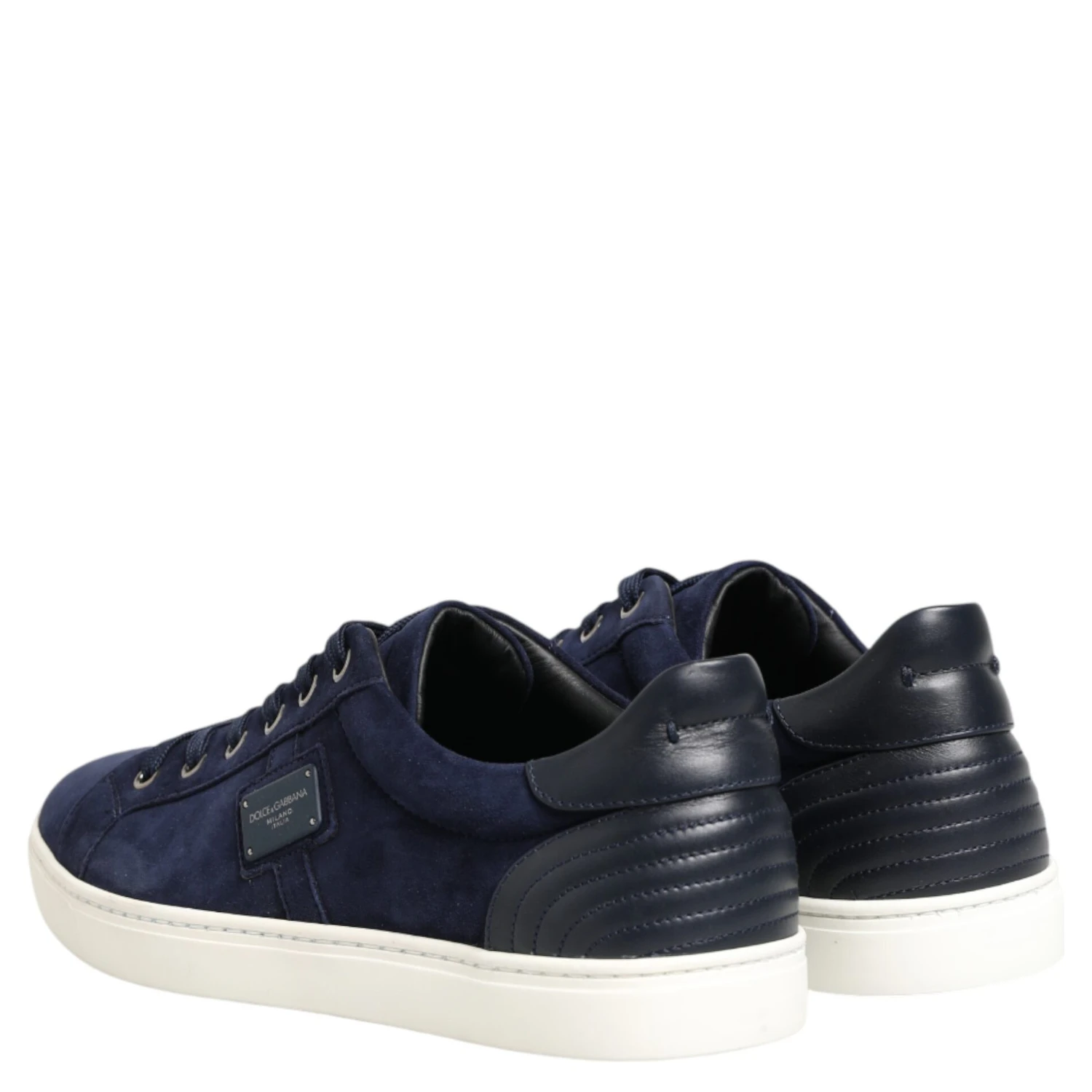 Blue Leather Suede Low Top Sneakers Shoes