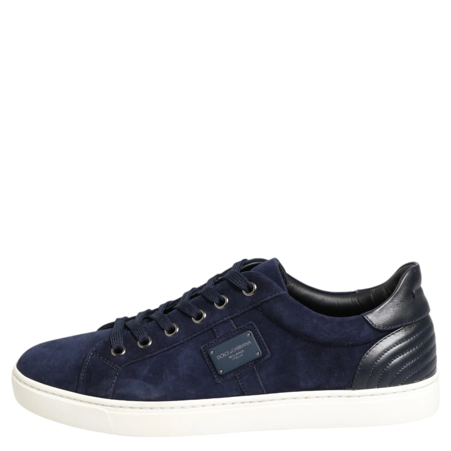Blue Leather Suede Low Top Sneakers Shoes