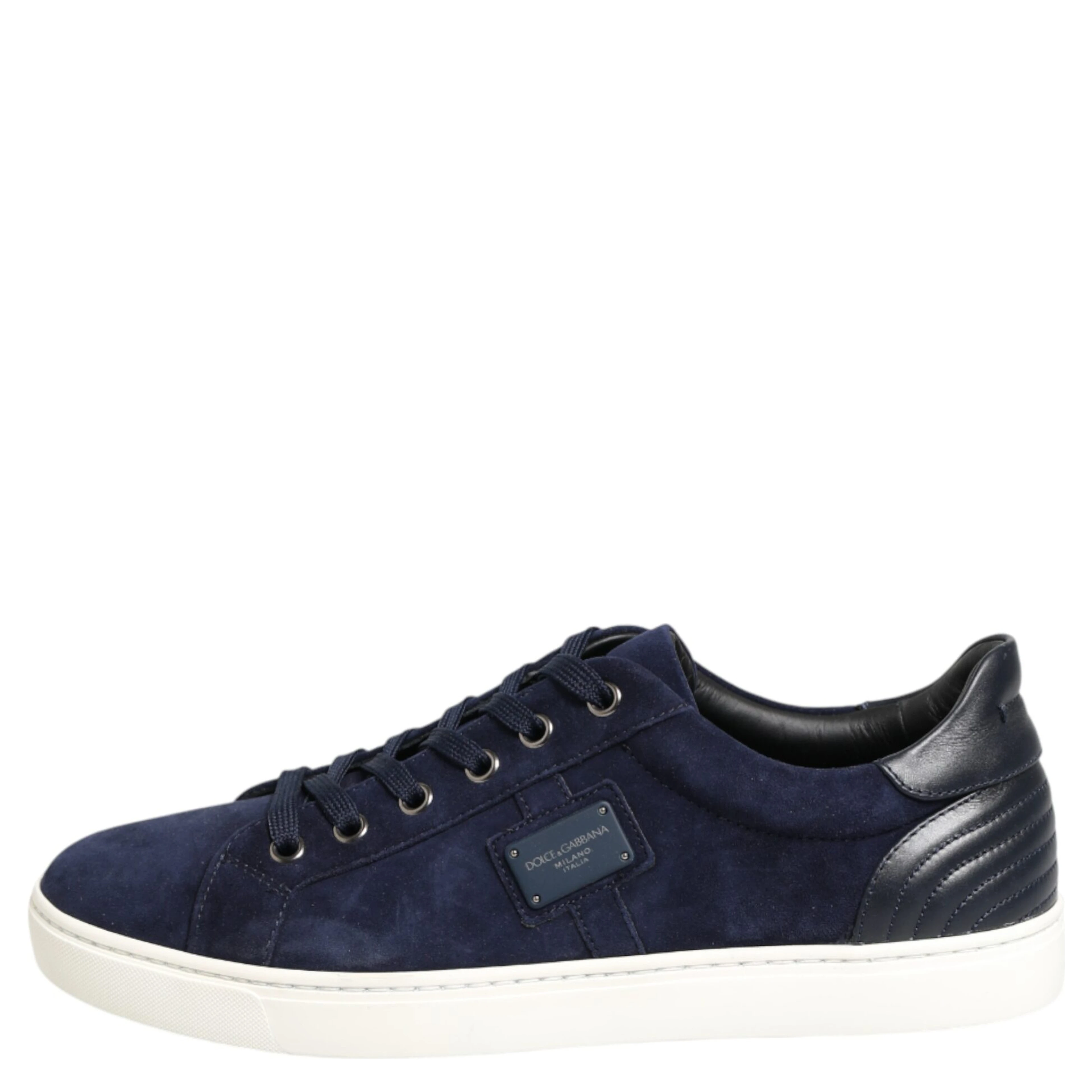 Blue Leather Suede Low Top Sneakers Shoes