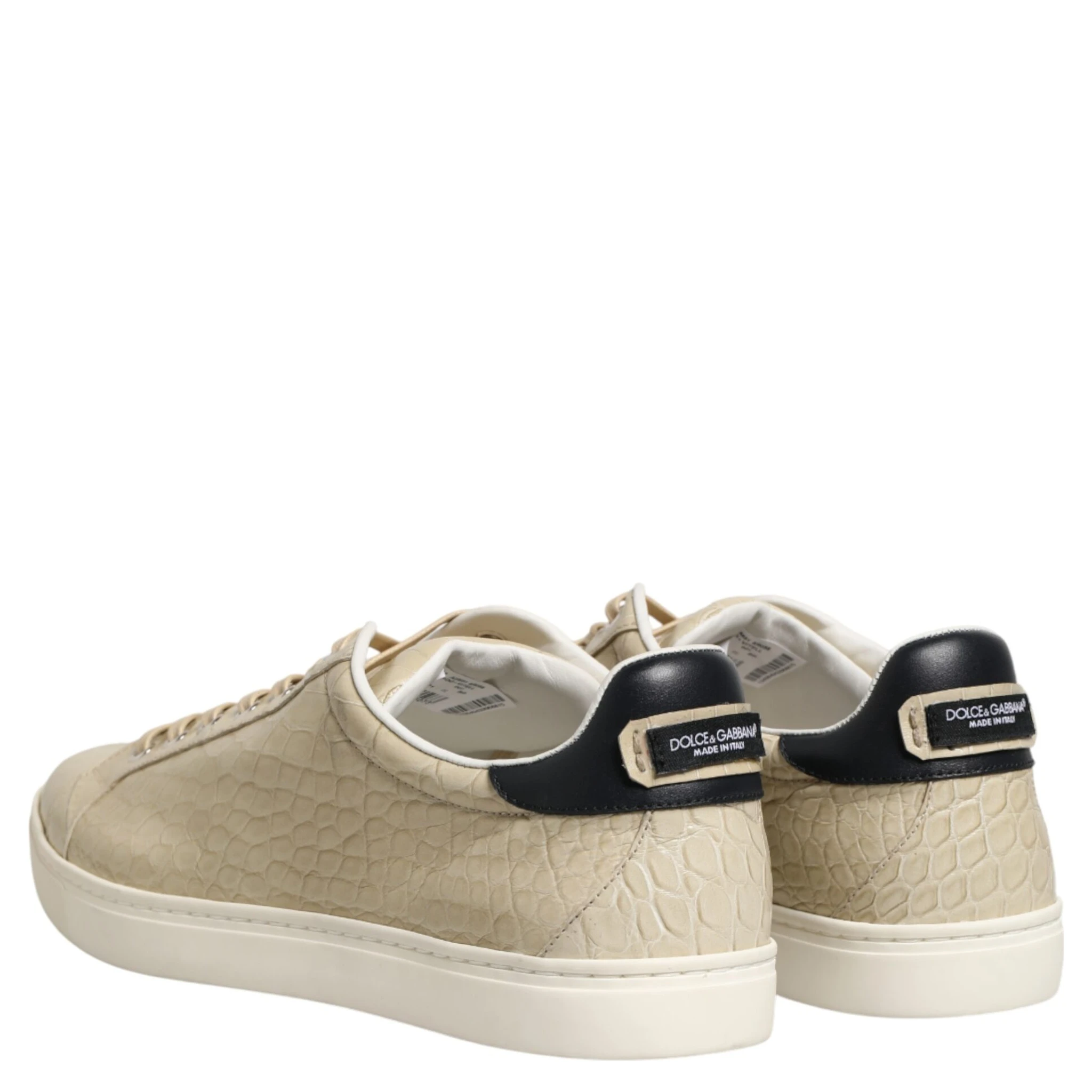 Beige London Low Top Leather Sneakers Shoes