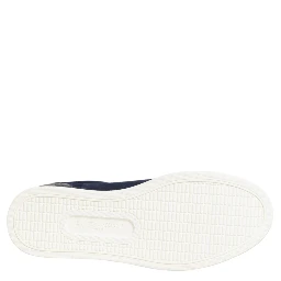 Blue Leather Suede Low Top Sneakers Shoes