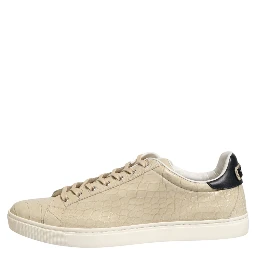 Beige London Low Top Leather Sneakers Shoes