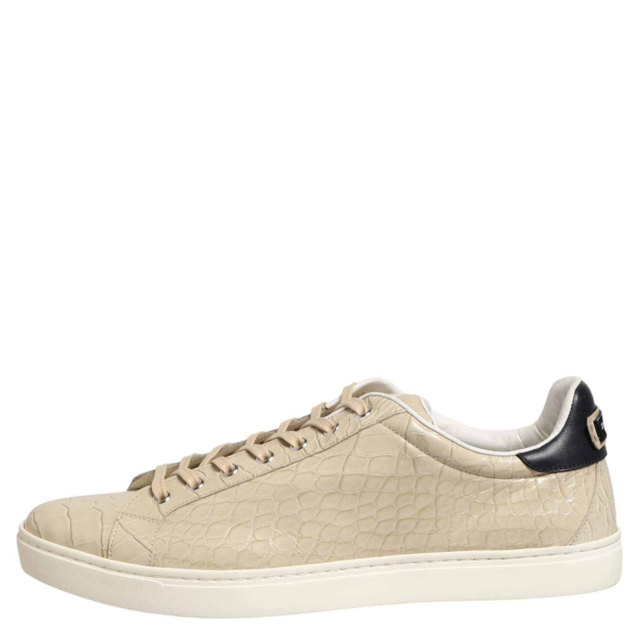 Beige London Low Top Leather Sneakers Shoes