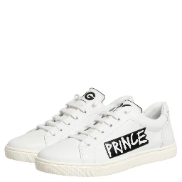 White Prince Leather Low Top Men Sneakers Shoes