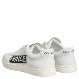 White Prince Leather Low Top Men Sneakers Shoes