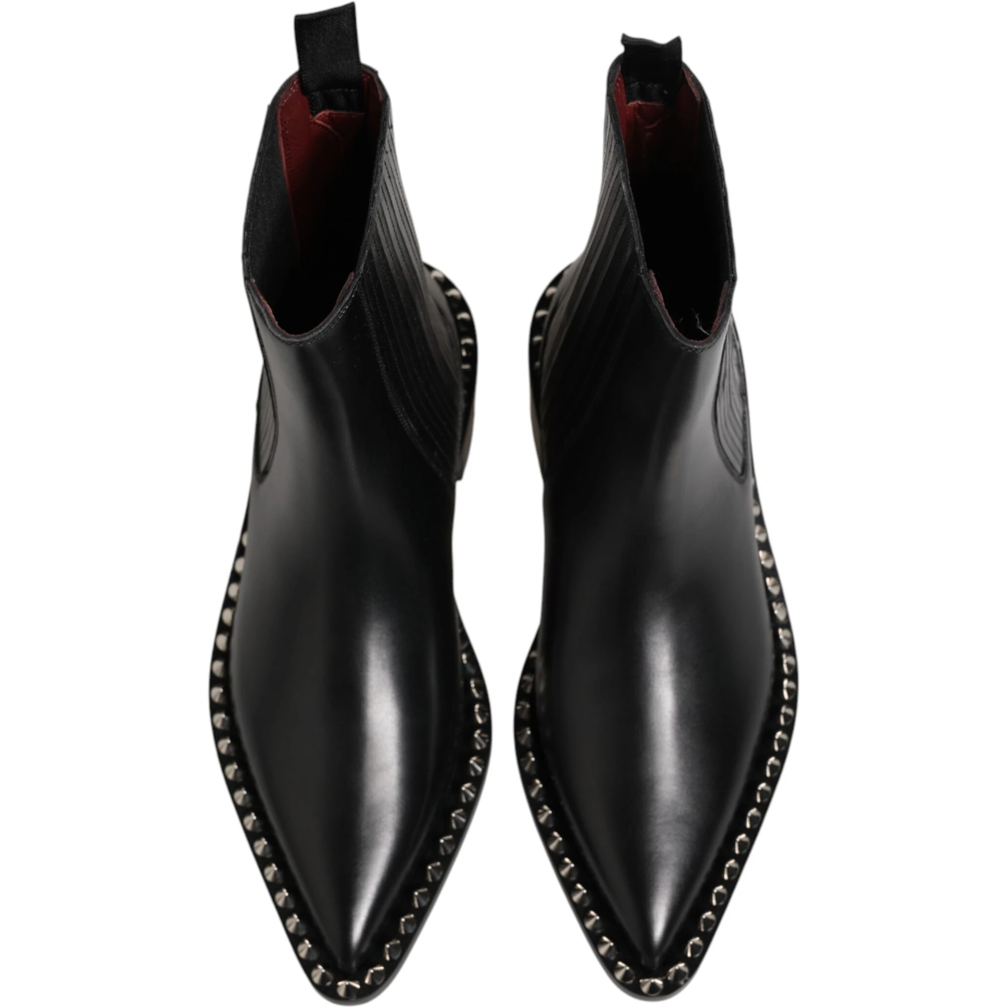Black Studded Chelsea Short Ankle Boots Shoes