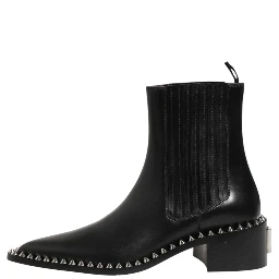 Black Studded Chelsea Short Ankle Boots Shoes