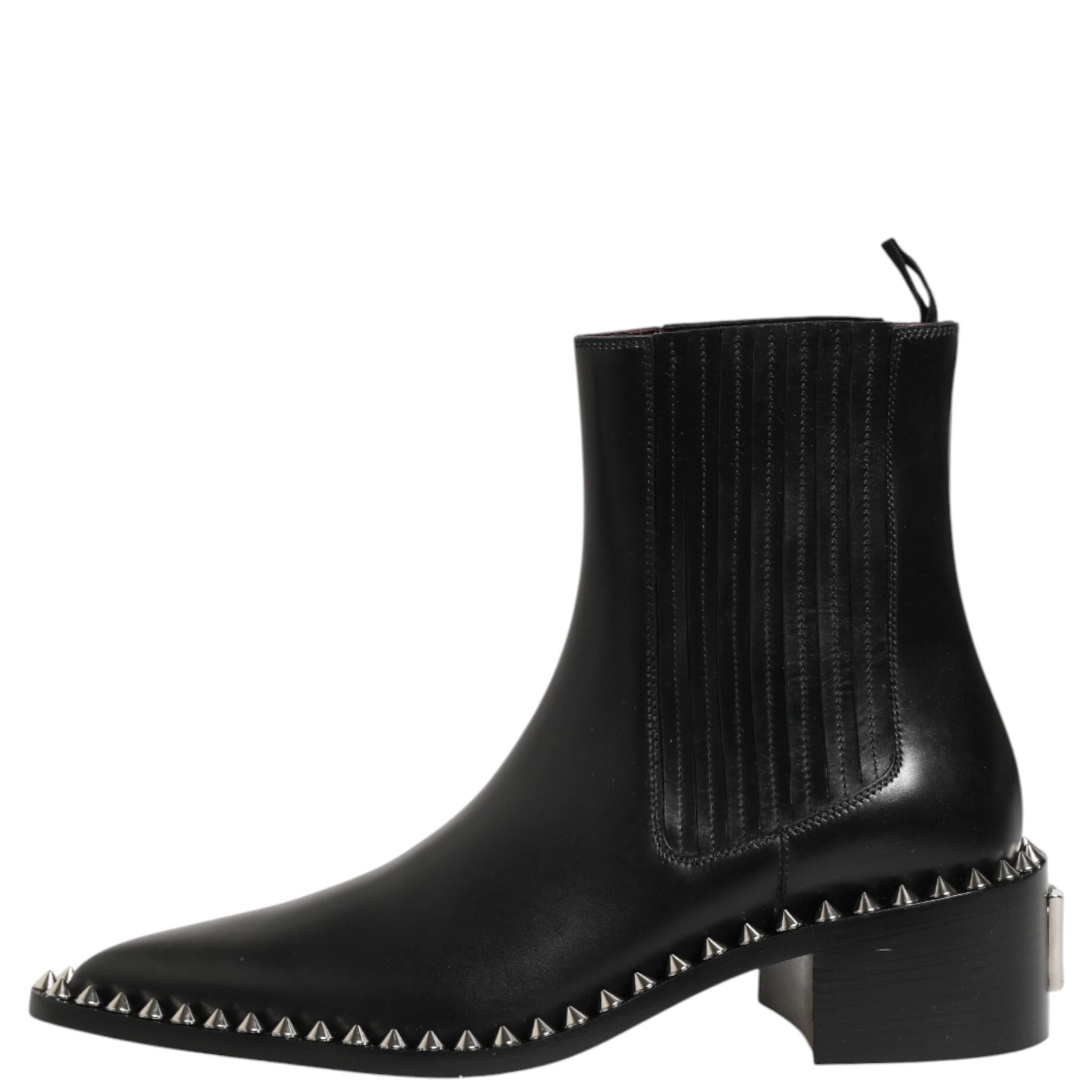 Black Studded Chelsea Short Ankle Boots Shoes
