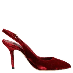 Red Suede High Heels Slingbacks Sandals Shoes