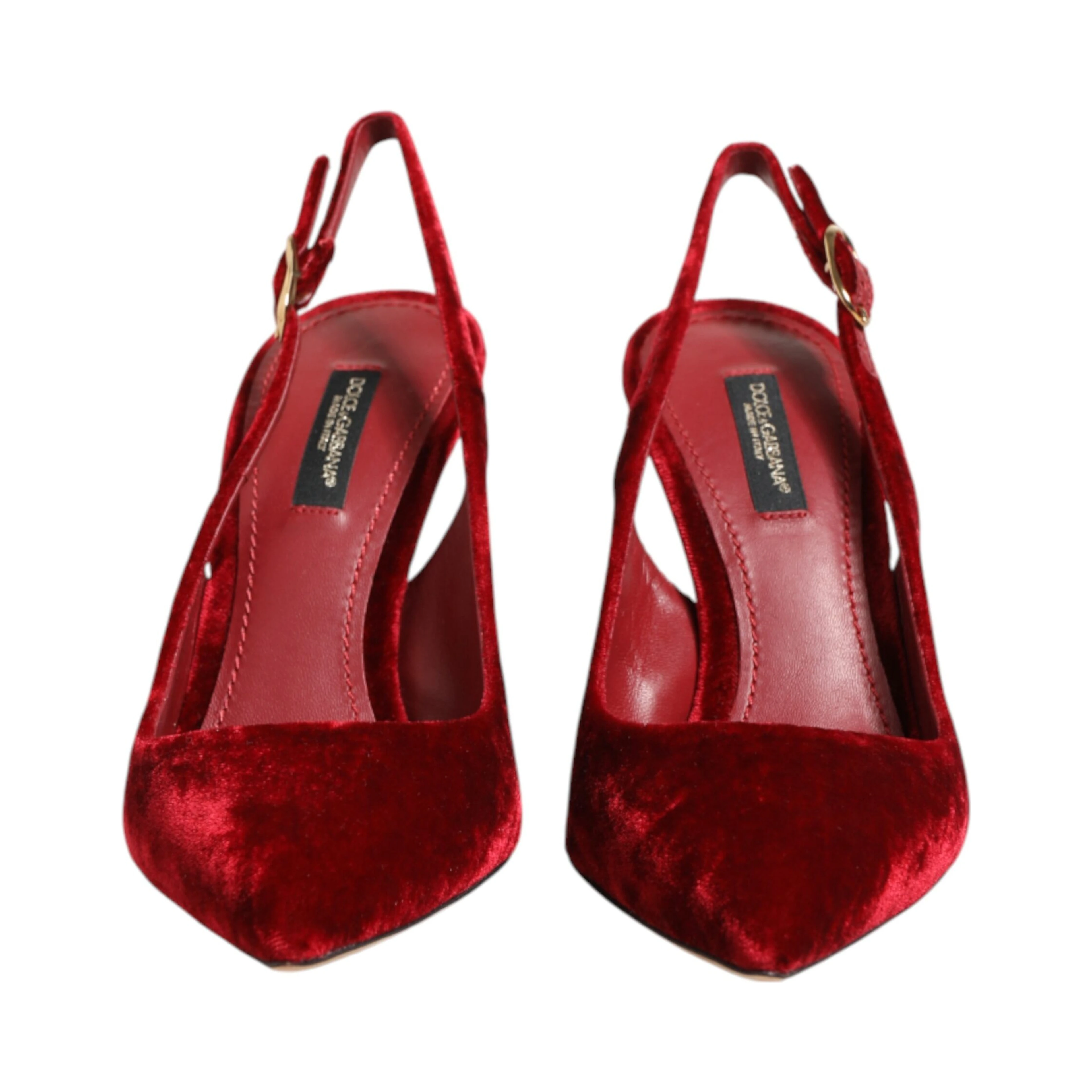 Red Suede High Heels Slingbacks Sandals Shoes