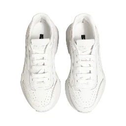 White Leather Daymaster Low Top Sneakers Shoes
