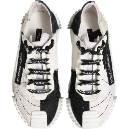 White Black Leather NS1 Sneaker  Shoes