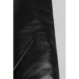Black Leather Stiletto Knee High Boots Shoes