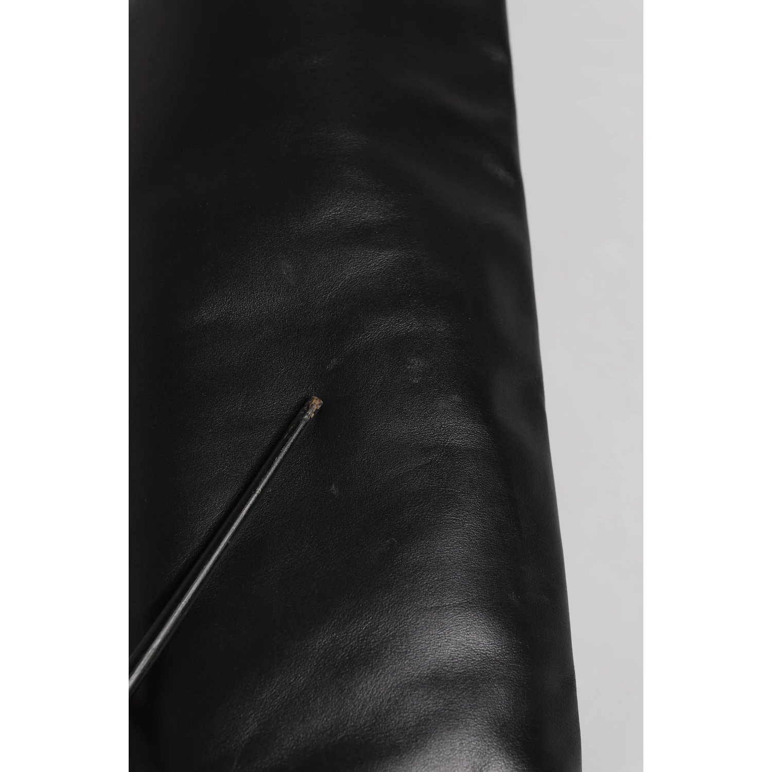 Black Leather Stiletto Knee High Boots Shoes