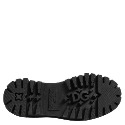 Black Leather Jeweled Crystals Derby Shoes