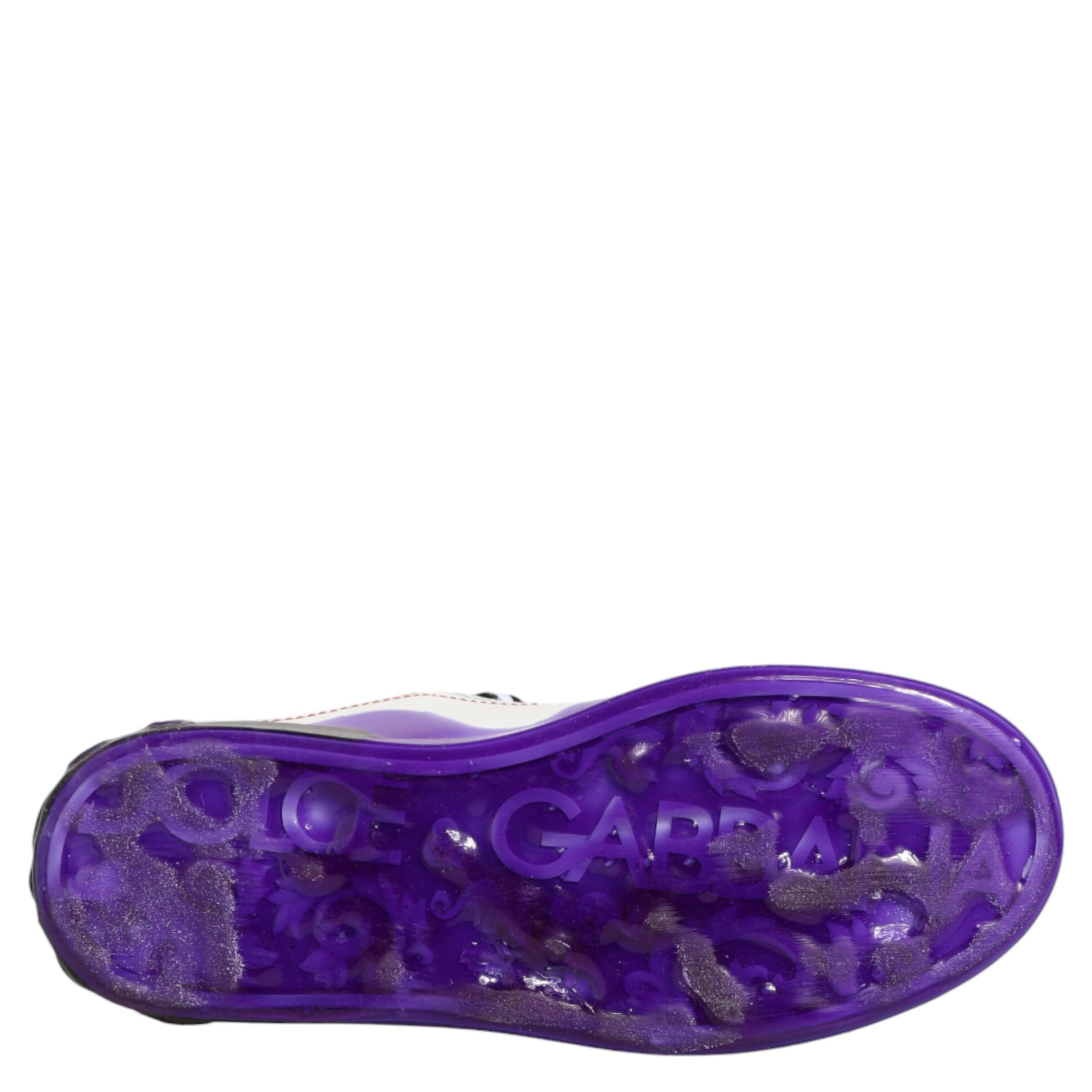 White Purple Leather Low Top Sneaker Shoes