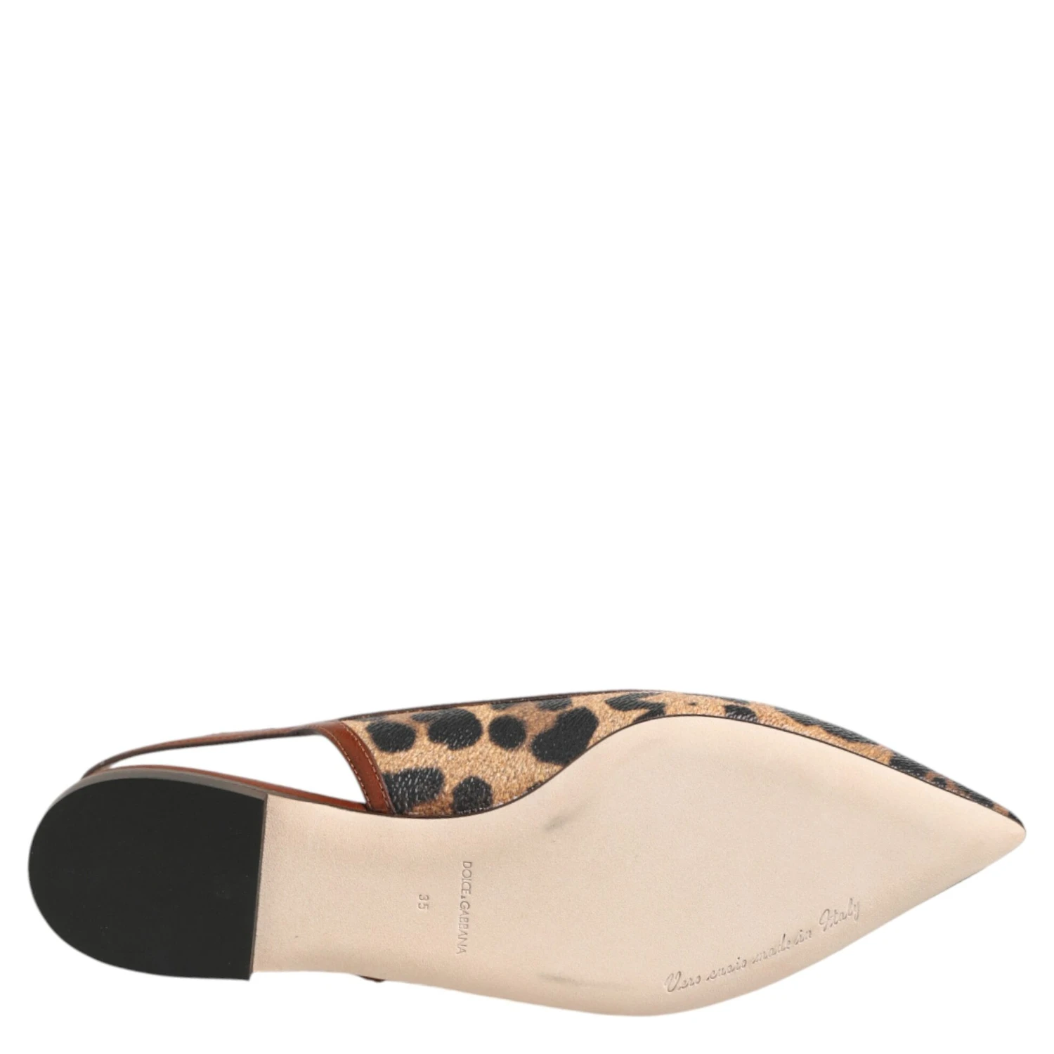 Brown Leopard Slingback Flats Sandals Shoes