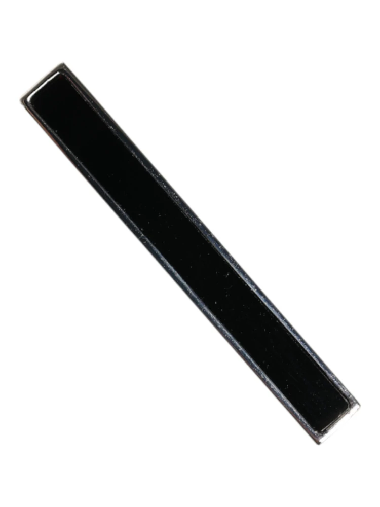 Silver Tone Brass Logo Branded Men Accessory Tie Clip Bar