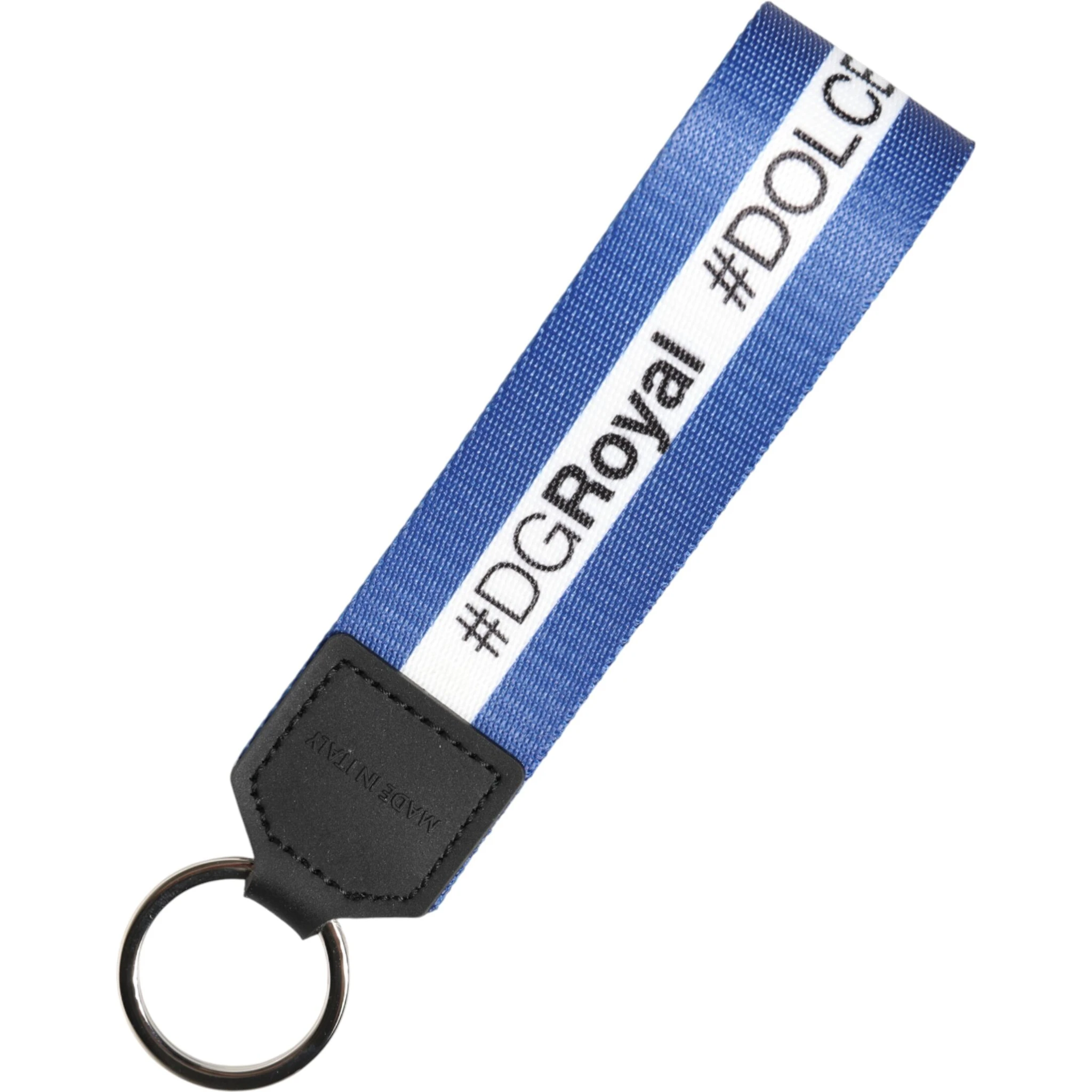 White Blue Logo Polyester PVC Holder Keychain Keyring