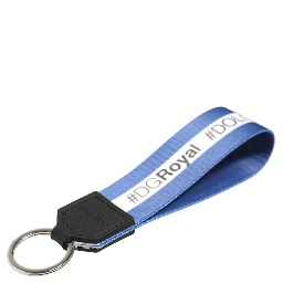 White Blue Logo Polyester PVC Holder Keychain Keyring