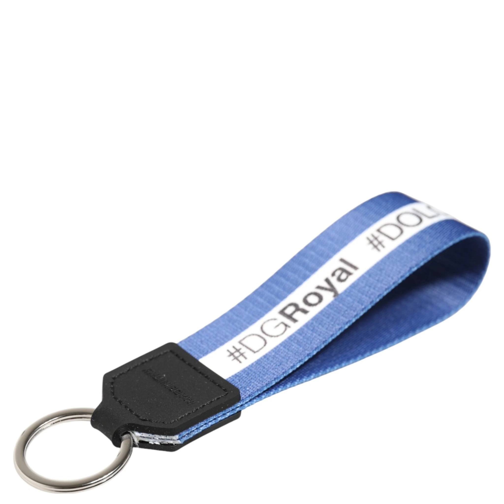 White Blue Logo Polyester PVC Holder Keychain Keyring