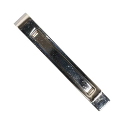 Silver Tone Brass Logo Branded Men Accessory Tie Clip Bar