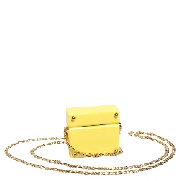 Yellow DG Logo Plaque Cover Gold Chain Airpods Case