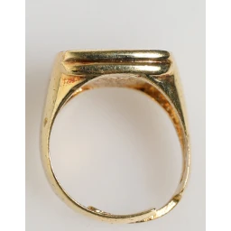 Gold-Tone Real Brass Black Enamel "J" Adjustable Rings