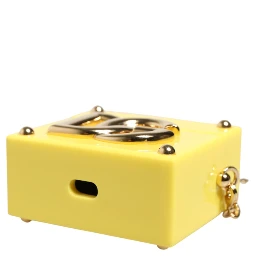 Yellow DG Logo Plaque Cover Gold Chain Airpods Case
