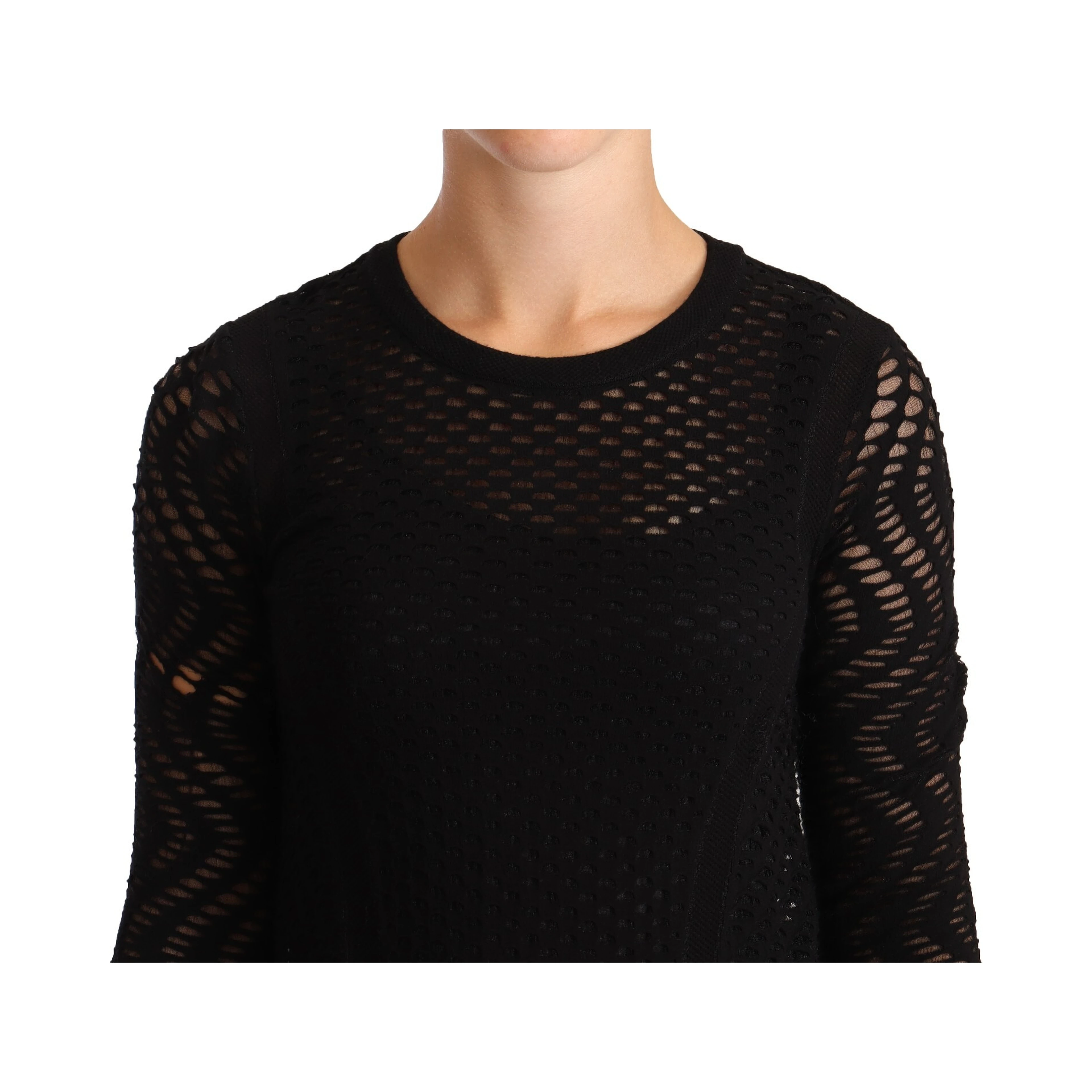 Bodycon Sheath Black Viscose Long Sleeves Mini Dress