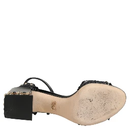 Black Studded Ankle Strap Sandals Shoes
