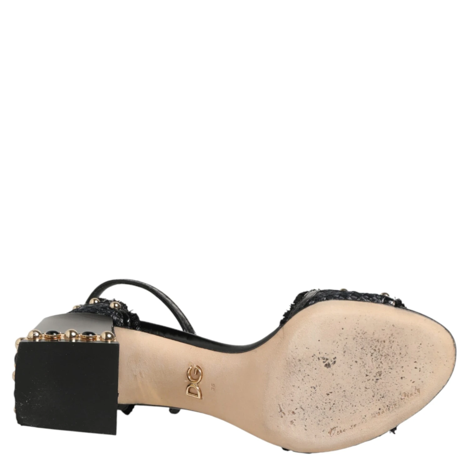 Black Studded Ankle Strap Sandals Shoes