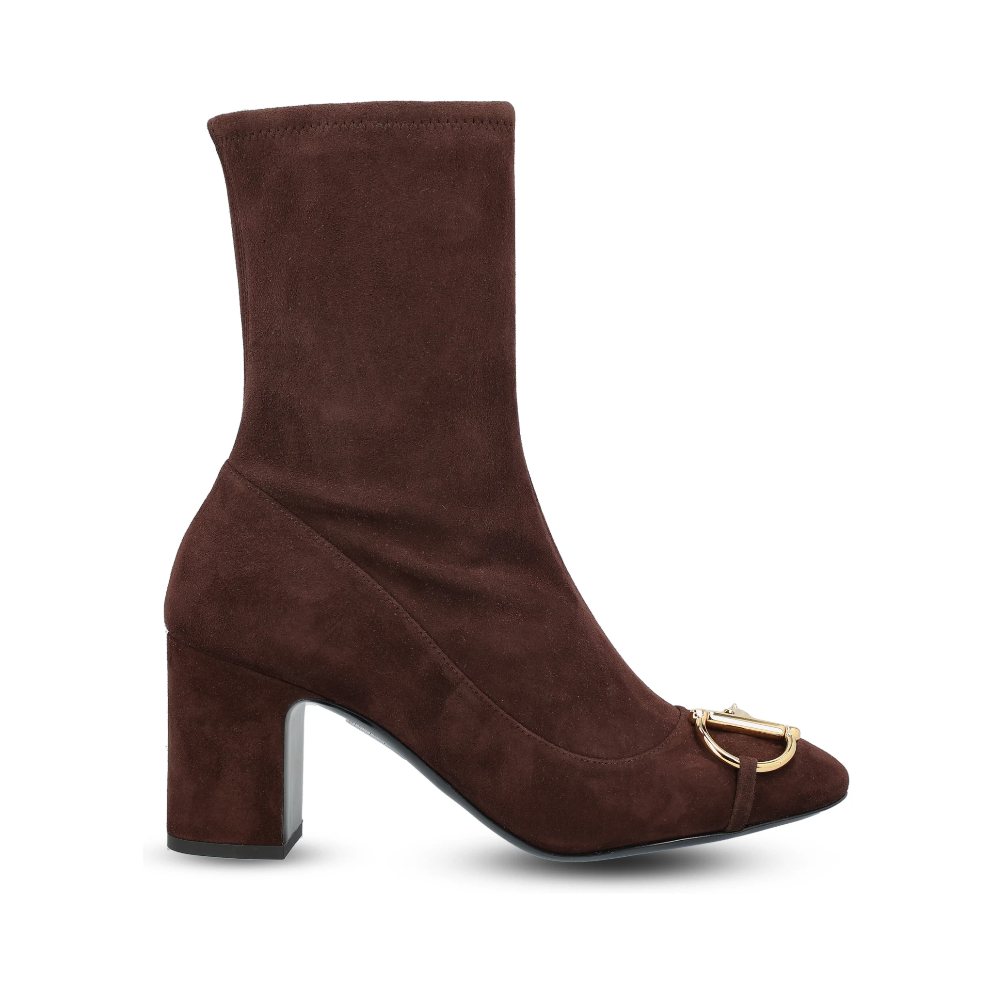 Ankle boot with half Horsebit in dark brown suede