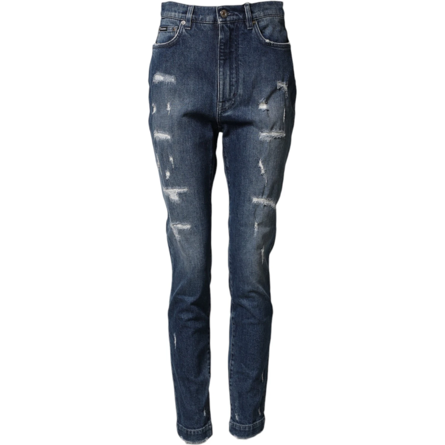 Blue Distressed Washed Logo GRACE Denim Jeans