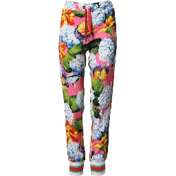 Multicolor Floral Mid Waist Jogger Pants
