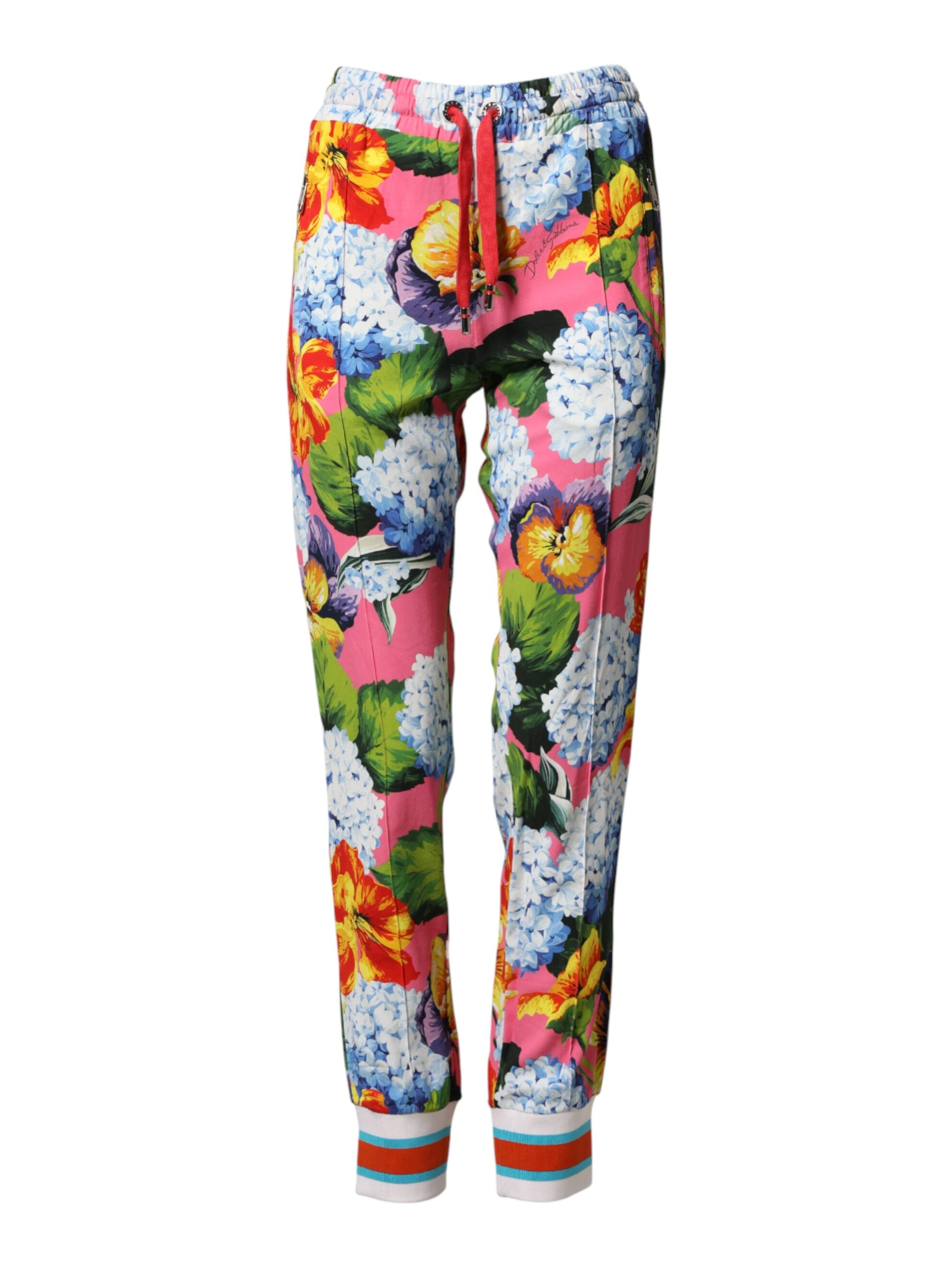 Multicolor Floral Mid Waist Jogger Pants