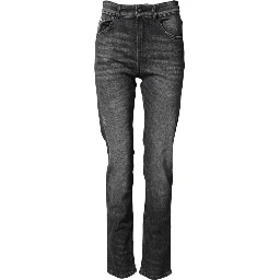 Gray High Waist Cotton Skinny Denim Jeans