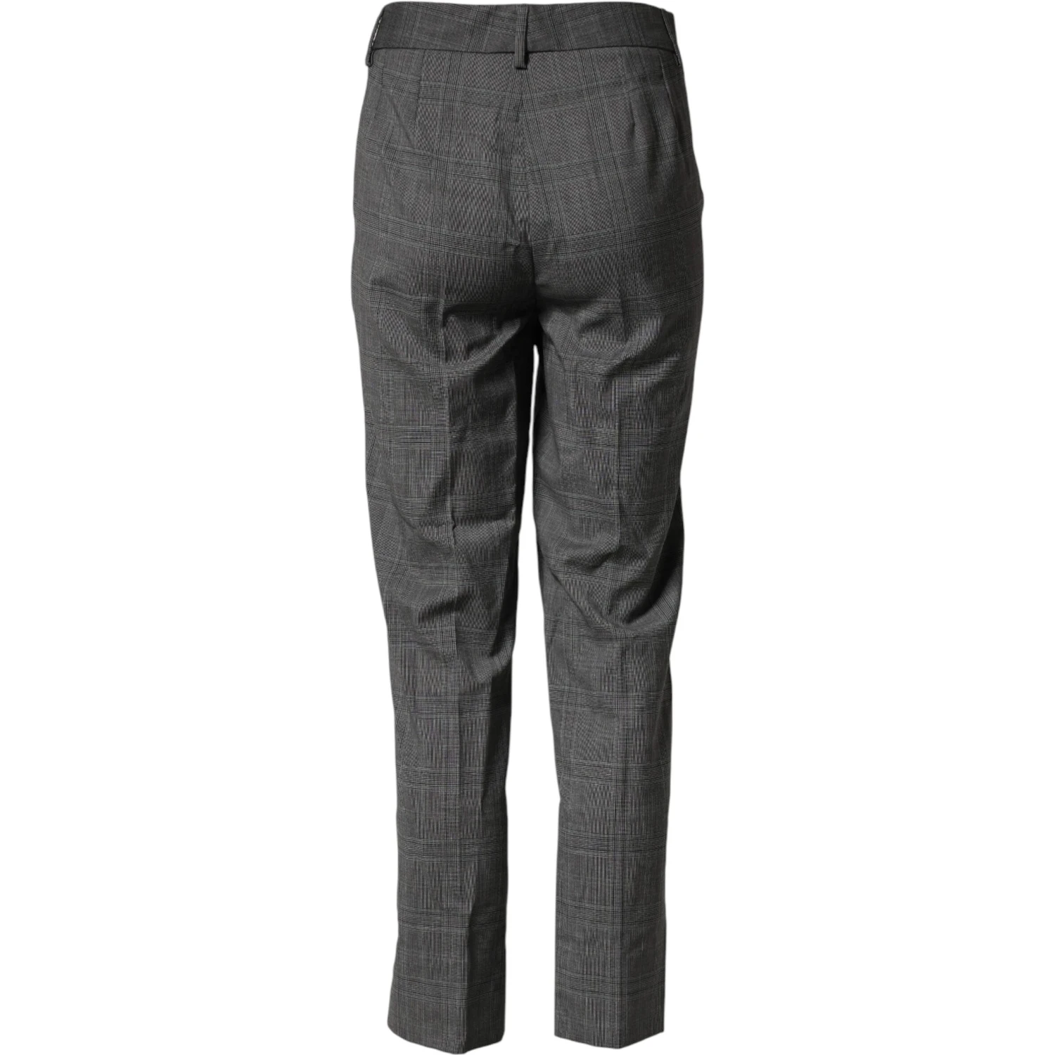 Dark Gray Check Tartan VirginWool Dress Pants