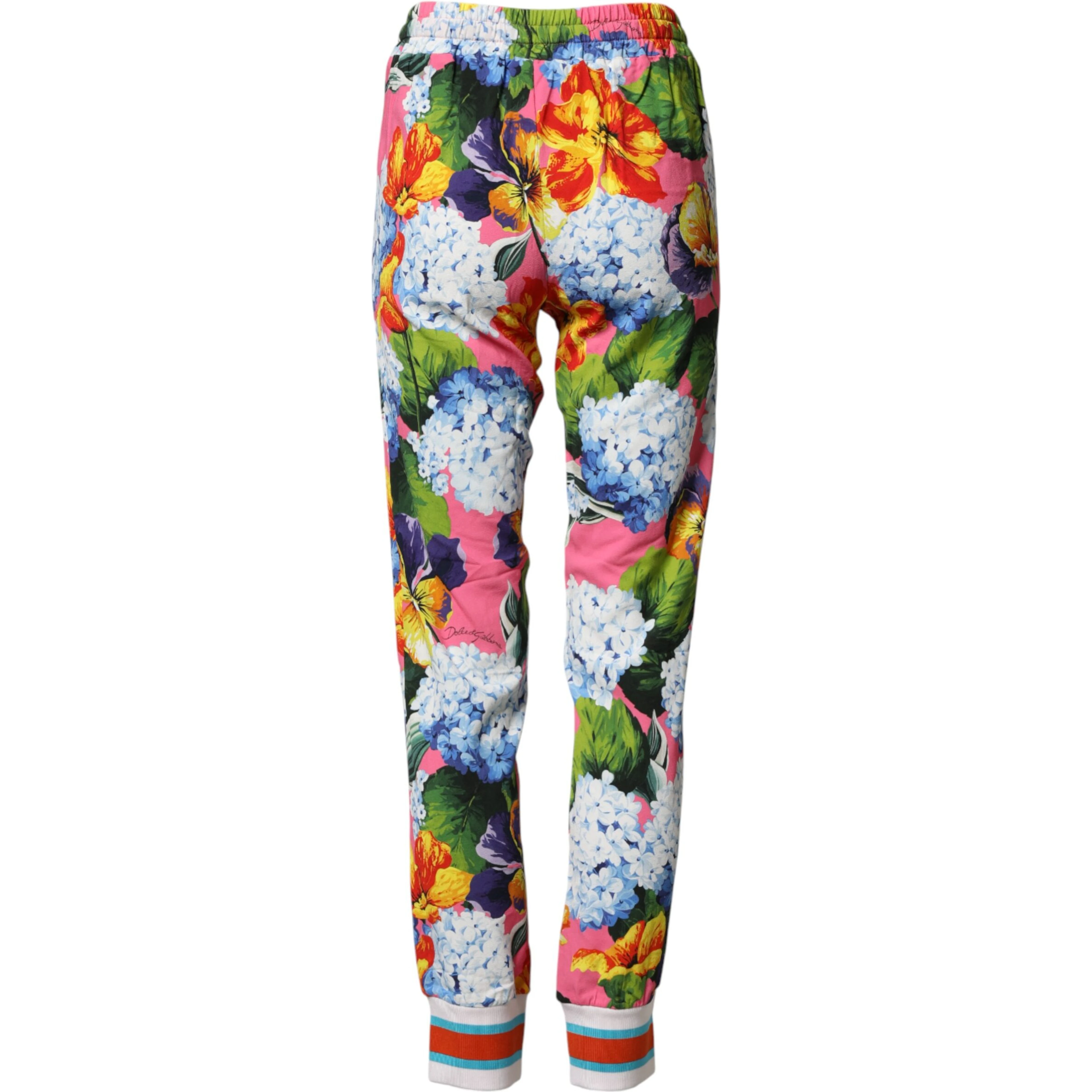 Multicolor Floral Mid Waist Jogger Pants