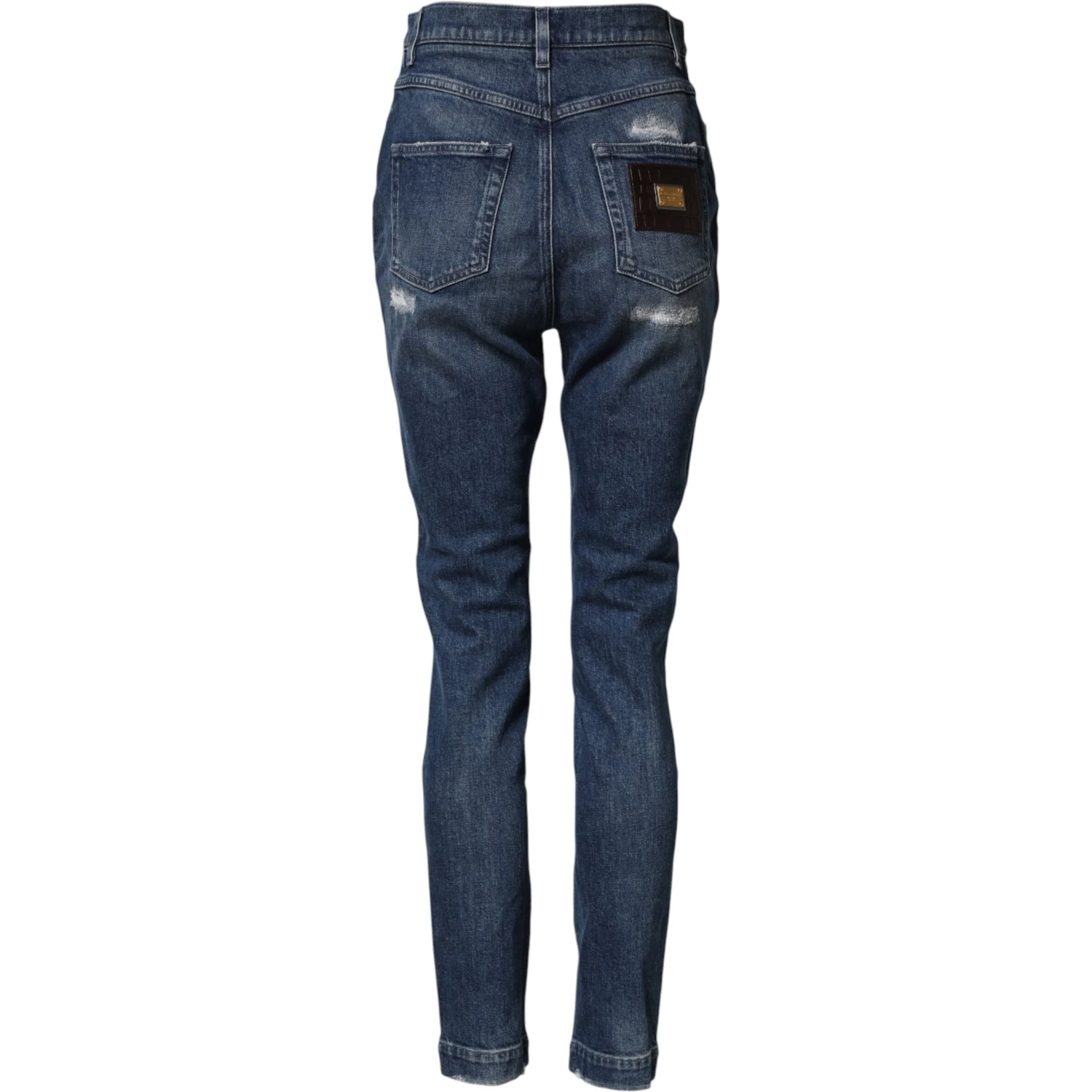 Blue Distressed Washed Logo GRACE Denim Jeans