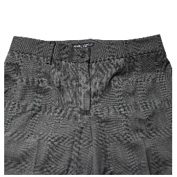 Dark Gray Check Tartan VirginWool Dress Pants