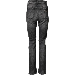 Gray High Waist Cotton Skinny Denim Jeans
